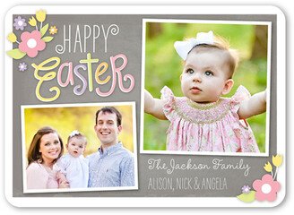 Easter Cards: Floral Embellishments Easter Card, Brown, Standard Smooth Cardstock, Rounded