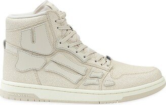 Crystal Skel Top Leather High-Top Sneakers