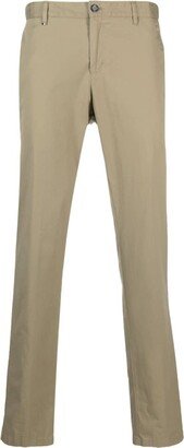 Tapered-Leg Stretch-Cotton Trousers