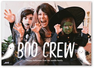 Halloween Cards: The Boo Crew Halloween Card, White, 5X7, Standard Smooth Cardstock, Square