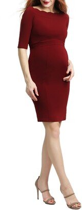 Kendall Scallop Trim Body-Con Maternity Dress