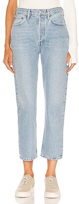 Riley High Rise Straight Crop in Blue