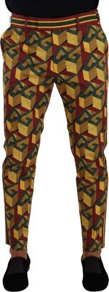 Multicolor Logo Mania Cotton Tapered Trouser Men's Pants