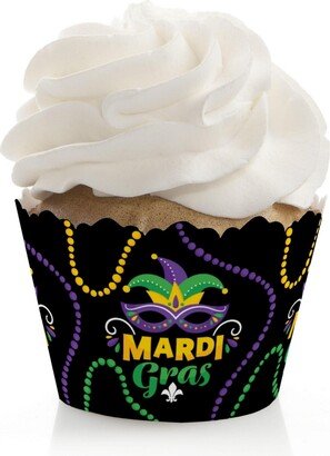 Big Dot Of Happiness Colorful Mardi Gras Mask - Masquerade Party Decor - Party Cupcake Wrappers 12 ct