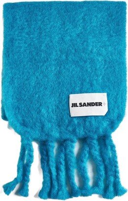 Jil Sander+ Logo Patch Fringed Scarf-AB