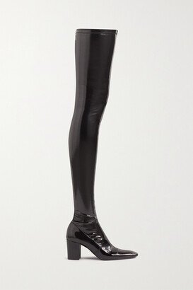 Betty Latex Over-the-knee Boots - Black