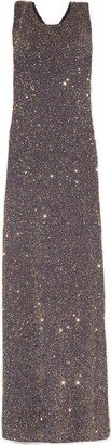 Sequin-Embellished Knitted Sleeveless Dress