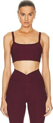 Ribbed Sports Bralette in Burgundy