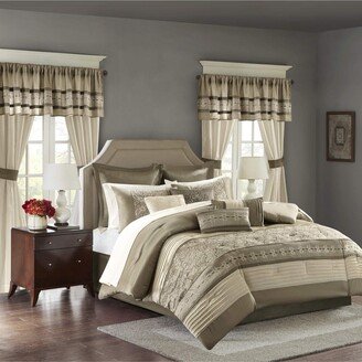 Gracie Mills 24-pc Jelena 24 Piece Room in a Bag Comforter set, Natural - Queen