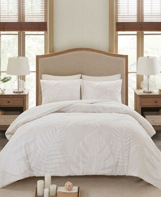 Bahari Palm Tufted 3-Pc. Duvet Cover Set, Full/Queen