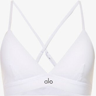 Womens White Splendor V-neck Stretch-jersey bra