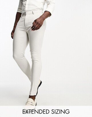 wedding super skinny suit pants in stone birdseye texture