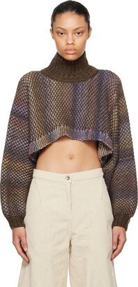 Brown Net Turtleneck