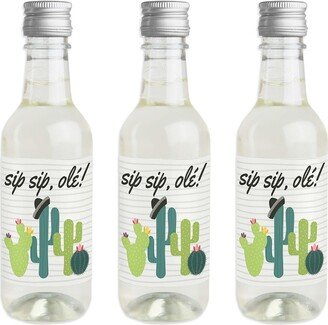 Big Dot Of Happiness Prickly Cactus Party - Mini Wine Bottle Stickers - Fiesta Party Favor Gift 16 Ct