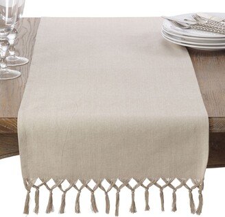 Saro Lifestyle Bellaria Collection Knotted Tassel Design Table Runner