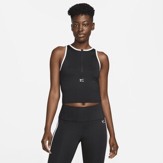 Women's Air Dri-FIT 1/2-Zip Running Tank Top in Black