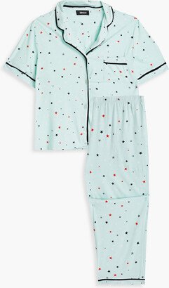 DKNY Sleepwear Cropped printed cotton-blend jersey pajama set