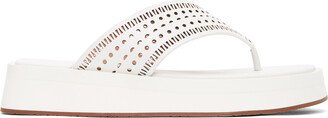 White Vienne Plastron Platform Sandals