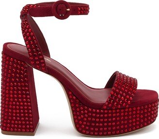 Dolly Crystal-Embellished Suede Platform Sandals