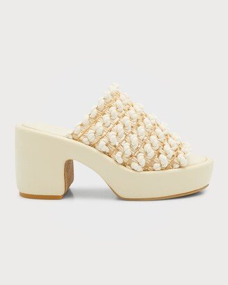 Dovea Woven Raffia Platform Sandals-AA