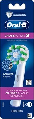 Cross Action Electric Toothbrush Replacement Brush Heads - 4ct