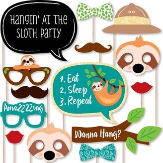 Big Dot of Happiness Let's Hang - Sloth - Baby Shower or Birthday Party Photo Booth Props Kit - 20 Count