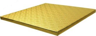 O'Creme Gold Square Cake Pastry Drum Board 1/2 Inch Thick, 16 Inch x 16 Inch - Pack of 5