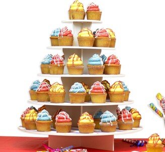 Round Cupcake Tower | The Best Wedding Stand Reusable & Adjustable Dessert Display Holds 70-90 Cupcakes For A Great Centerpiece