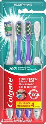 360 Toothbrush - Medium - 4ct