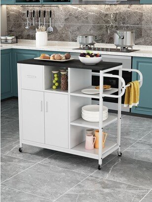 Multifunctional Kitchen Storage Cabinet, Move with Roller