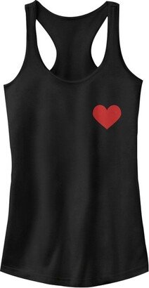 Junior's Lost Gods Valentine's Day Mini Heart Racerback Tank Top - Black - Small