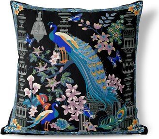 Amrita Sen Designs Amrita Sen Peacock Paradise Indoor Outdoor Pillow-AB