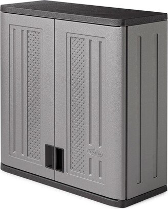 4 Cubic Feet Resin Single Shelf Garage Wall Storage Cabinet, Platinum - Gray - 27