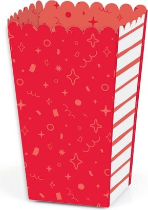 Big Dot Of Happiness Red Confetti Stars Simple Party Favor Popcorn Treat Boxes Set of 12