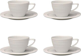 Essentials 4-Piece Porcelain Coffee Cup & Saucer Set