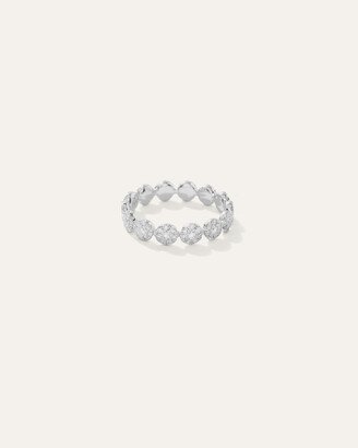 14K Gold Diamond Floral Eternity Band Ring