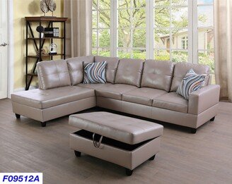 LifeStyle Furniture Jaxson 104Wide 3-Pieces Sectional Sofa Set,Latte