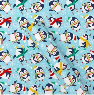 50 sq ft Penguin Christmas Gift Wrap Light Blue - Wondershop™