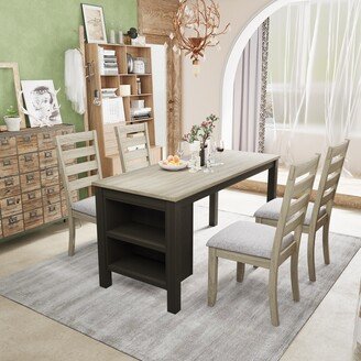 5-Piece Wood Dining Table Set