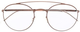 Matte-Effect Round-Frame Glasses