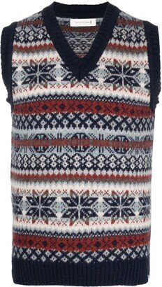 BURN TANK Fair Isle wool knitted vest