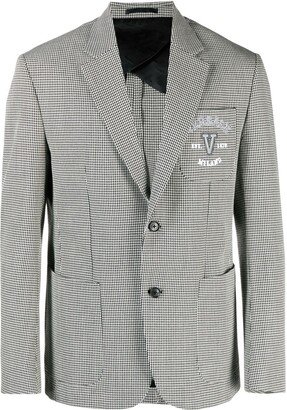 Logo Embroidery Houndstooth Blazer