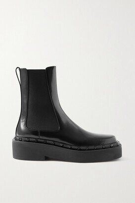 Rockstud M-way Leather Chelsea Boots - Black