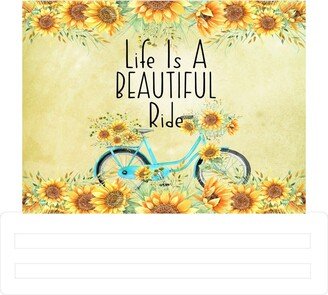 Life Is A Beautiful Ride Rectangle Wreath Rail, Everyday Wreath, Sunflower Decorations, Bicycle Decor, Spring