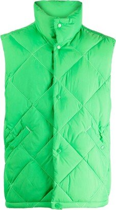 High-Neck Quilted Down Gilet
