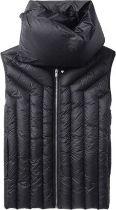 Detachable-Neck Quilted Gilet