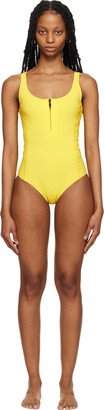 Yellow Nylon One-Piece Swimsuit