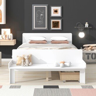 Full Bed with Footboard Bench,2 drawers