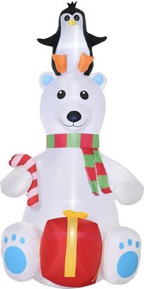 7' Christmas Inflatable Polar Bear Blow-Up Outdoor Led Yard Display