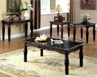 Haia Traditional Brown 48-inch Faux Marble Top 4-Piece Accent Table Set